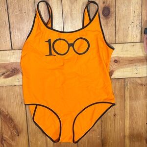 Limited edition Iris Apfel X H&M Orange One-Piece Swimsuit